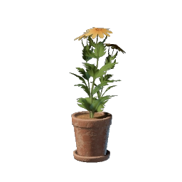 Gelber Blumentopf