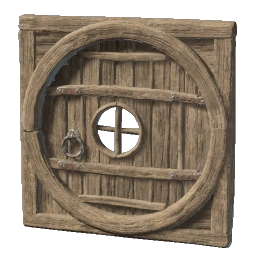 Puerta de madera redonda