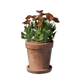 Pot de fleurs rouge
