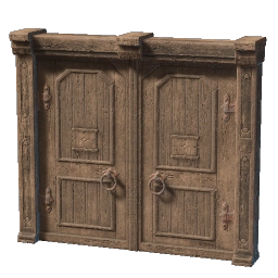 Різьблені дерев'яні подвійні двері
