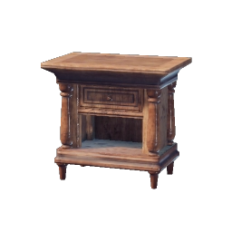 Polierter Holz-Nachttisch