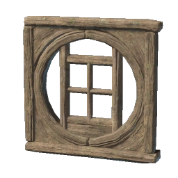 Telaio per finestra in legno rotondo grande